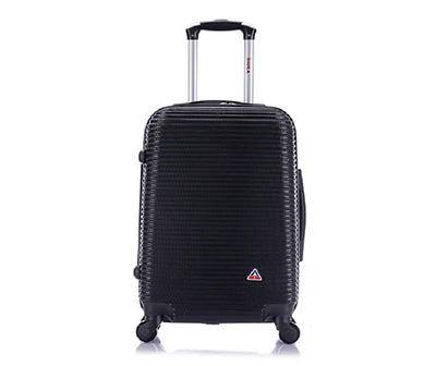 Royal Black Ridged Stripe Hardside Spinner Carry-On Suitcase, (20")