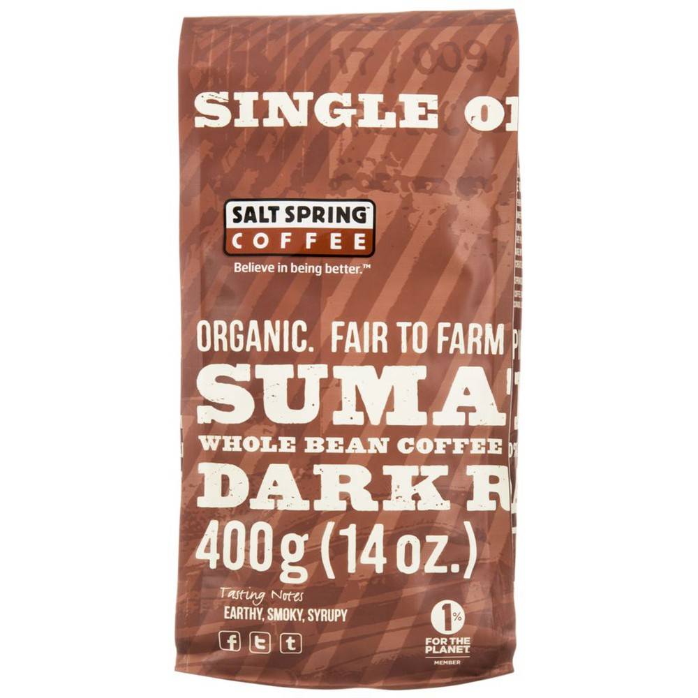 Salt Spring Coffee Sumatra Whole Bean Coffee Delivery Near Me Order