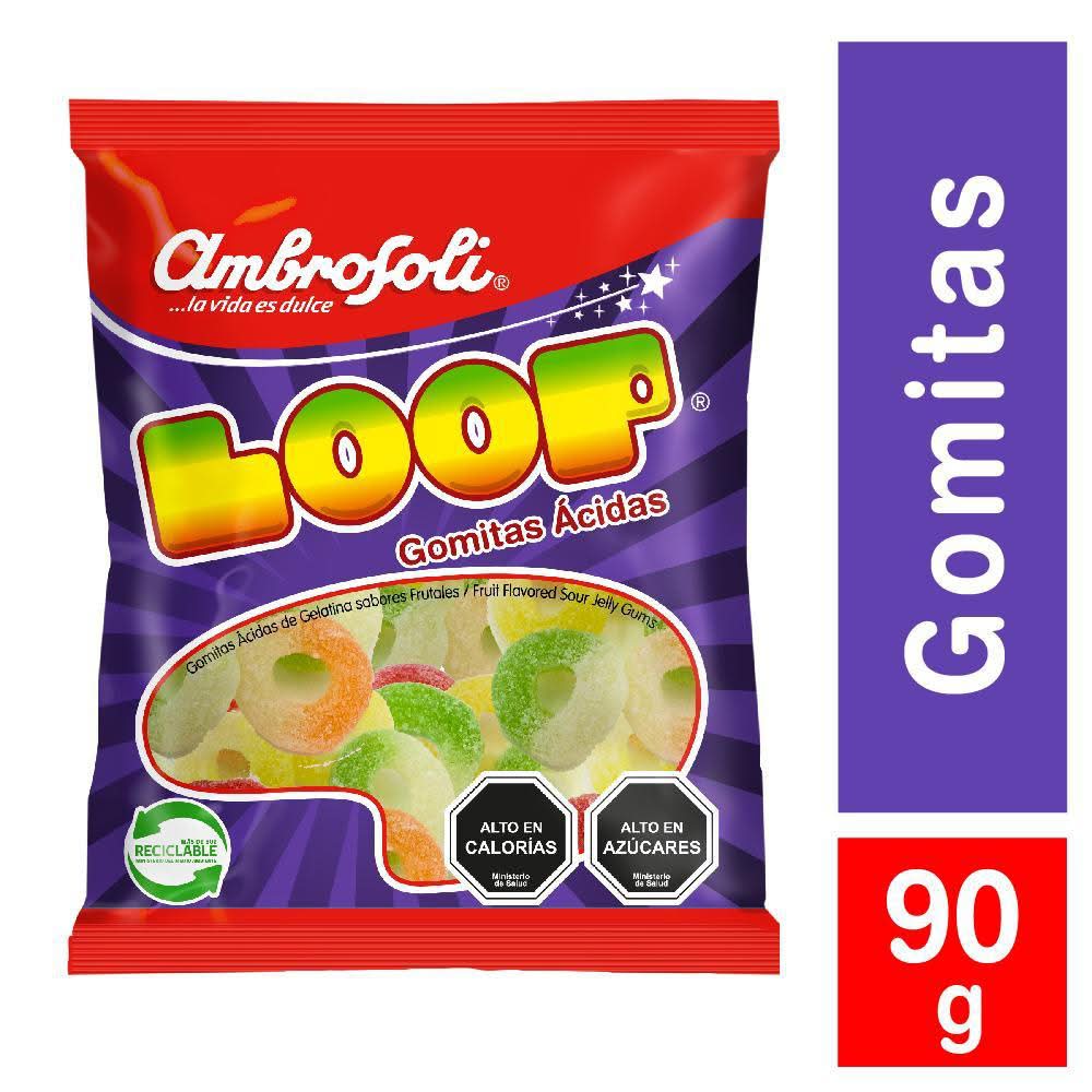 Ambrosoli · Loop gomitas ácidas de gelatina - Frutales (90 g)