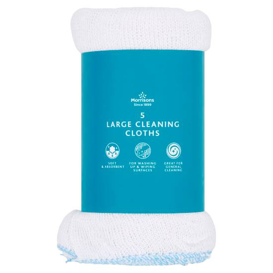 Morrisons 32cm x 30cm, Cleaning Cloths (5 pack)