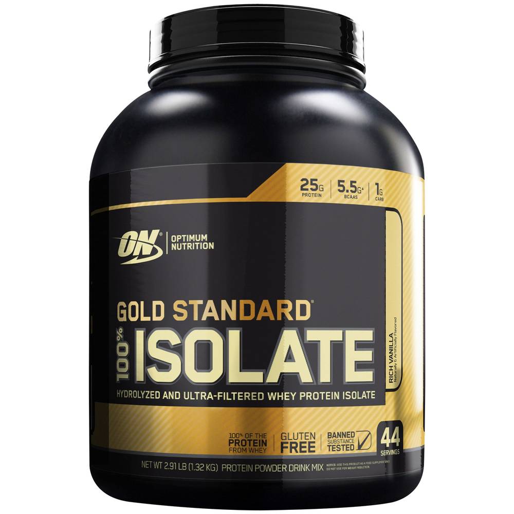 Optimum Nutrition Gold Standard 100% Isolate Protein Powder Drink Mix (2.91 lb) (rich vanilla)