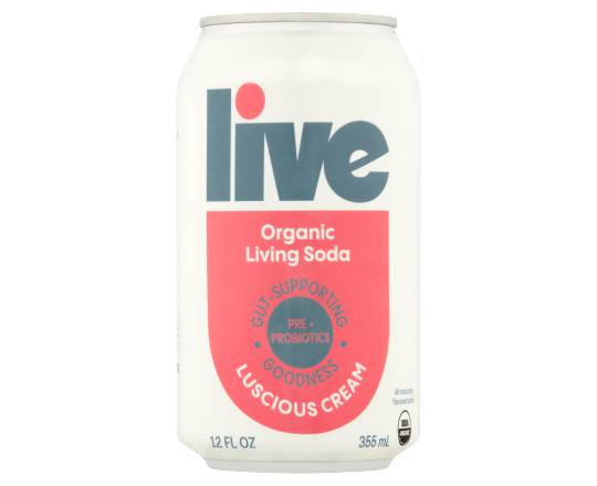 Live Probiotic Living Soda +Crv, Luscious Cream (12 fl oz)