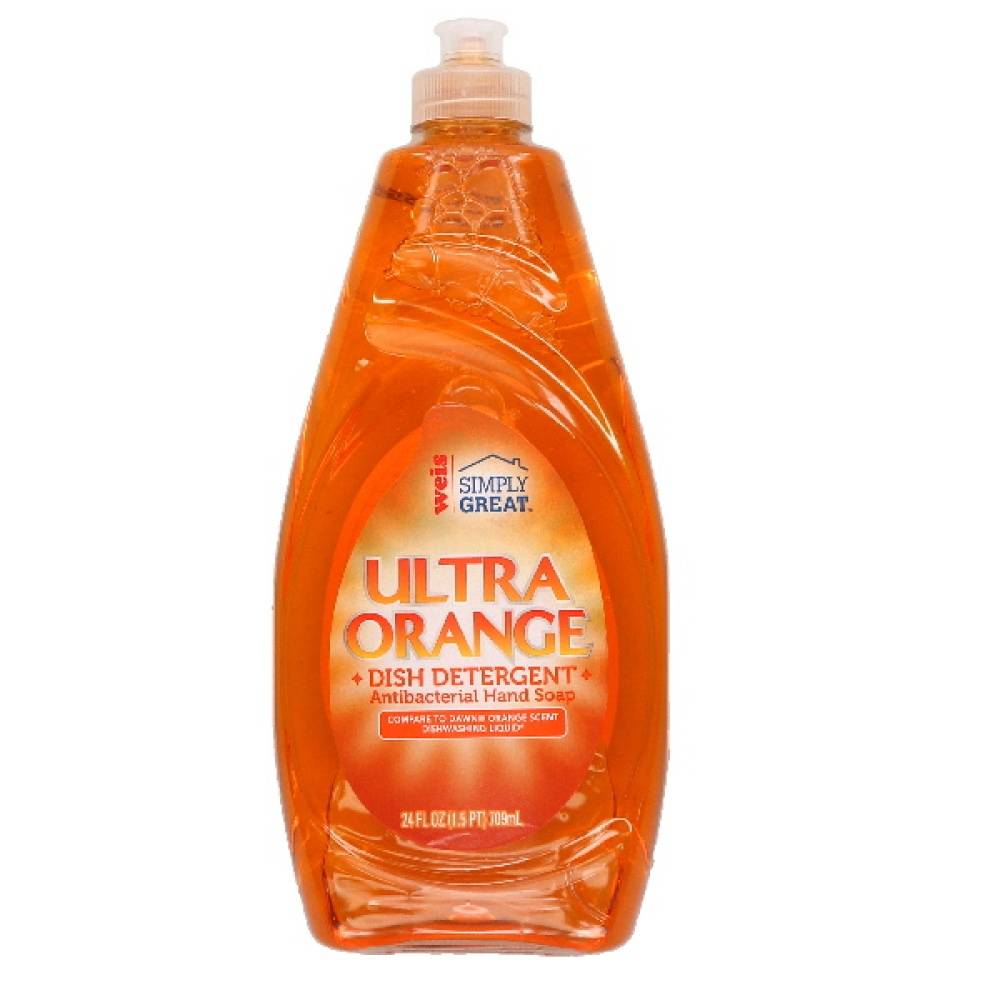 Weis Simply Great Dish Detergent Antibacterial Hand Soap Ultra Orange