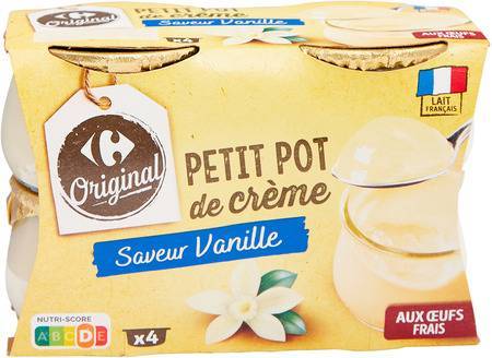 Carrefour Original - Petit pot de crème aux oeufs frais (vanille)