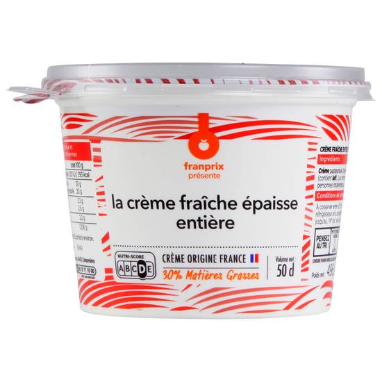 Crème fraîche épaisse entière 30% mg 50cl