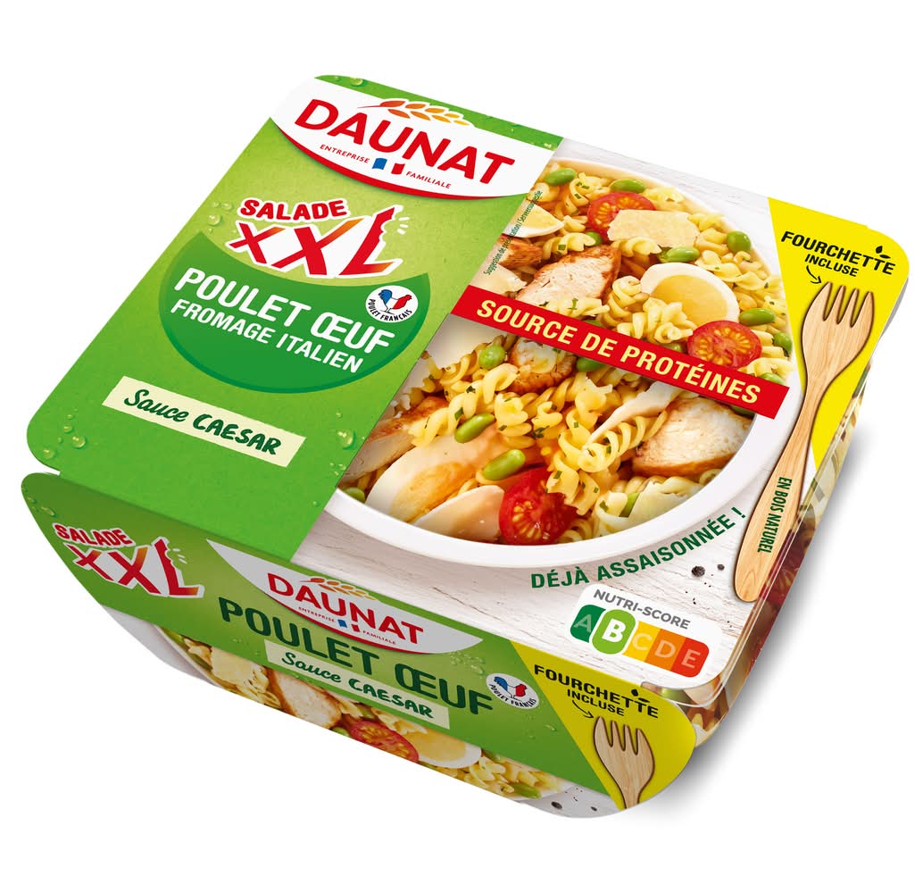 Daunat - Salade de pâtes avec sauce césar, poulet rôti & grana padano (280g)