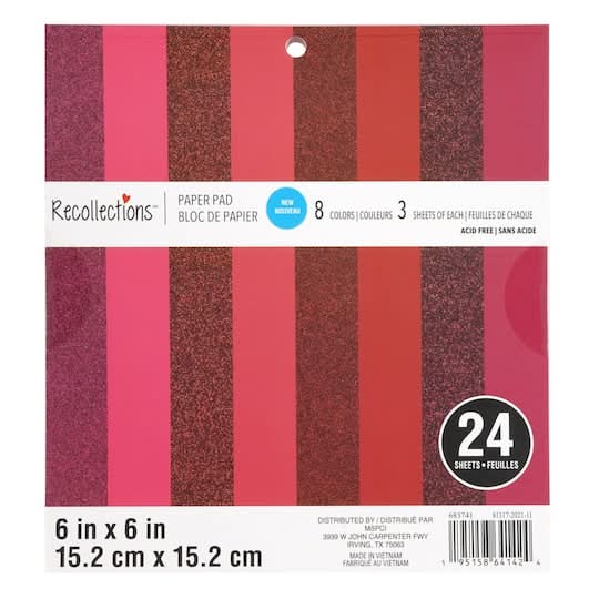 Recollections Paper Pad, 6" X 6", Assorted (24 ct)