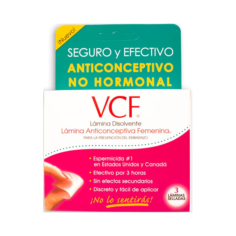 Vcf láminas anticonceptivas femeninas (3 piezas)