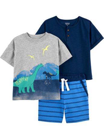 Carter''S Child Of Mine Toddler Boys 3Pc Set - Blue Dino (Color: Blue, Size: 2T)