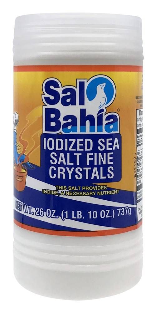Sal Bahia Iodized Sea Salt Fine Crystals (26 oz)