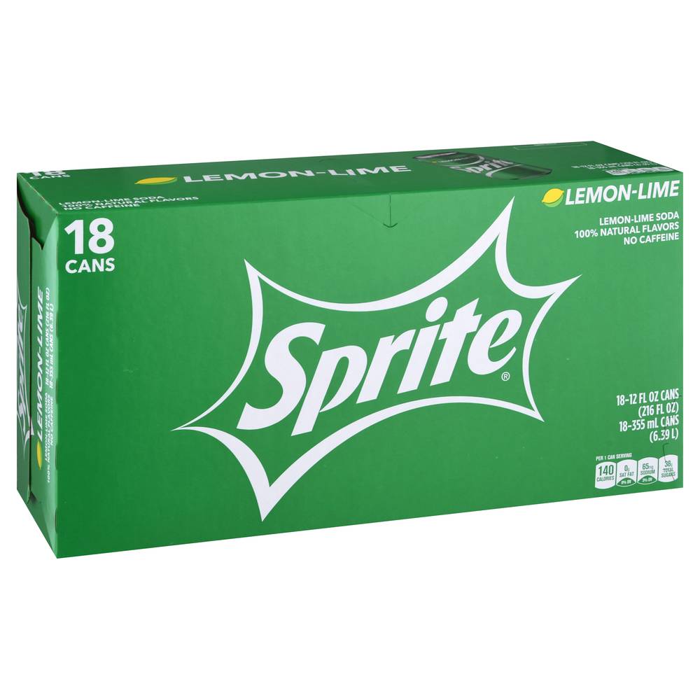 Sprite Soda, Lemon-Lime (18 x 355 ml)