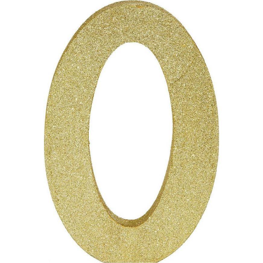Party City Glitter Number 0 Sign (gold)