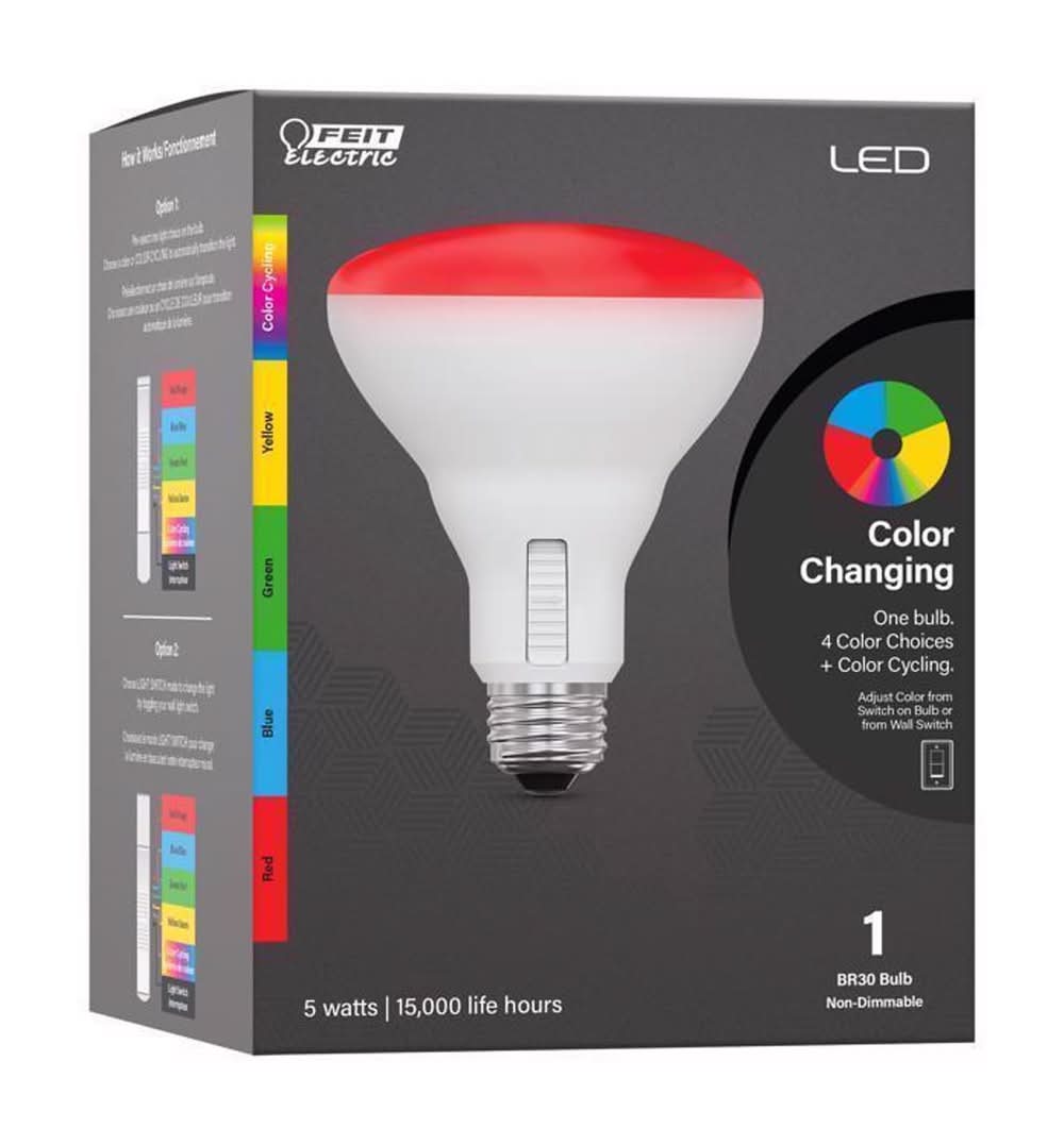 Feit Br30 E26 (Medium) Smart-Enabled Led Floodlight Bulb Color Changing 65 Watt Equivalence 1 Pk