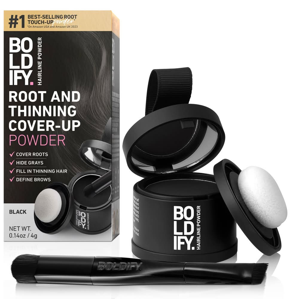 Boldify Root & Thinning Cover Up Hairline Powder, Black (0.14 oz)
