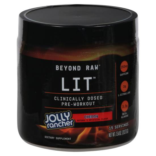 Beyond Raw Lit Cherry Jolly Rancher Clinically Dosed Pre-Workout (cherry)