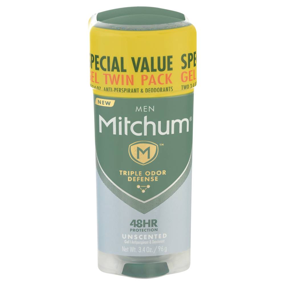 Mitchum Triple Odor Defense Unscented Deodorant (3.4 oz)