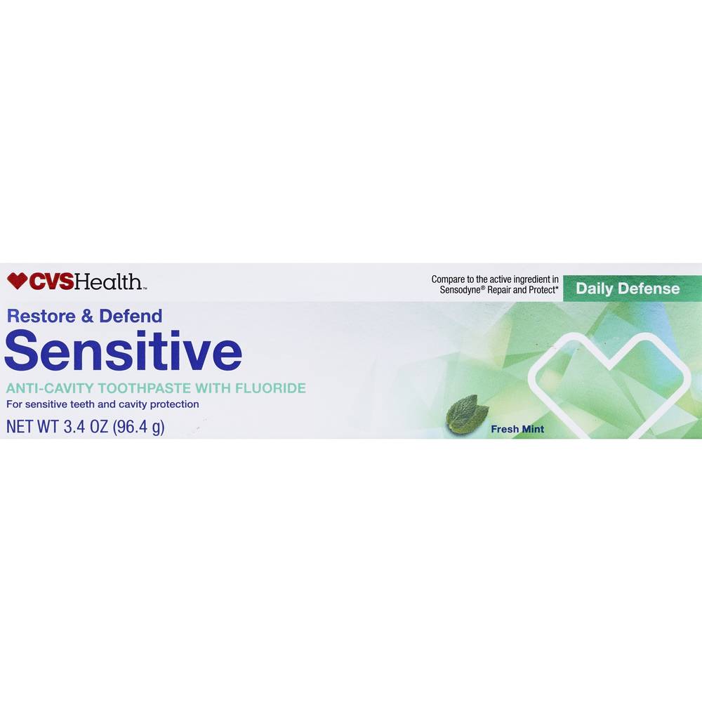 Cvs Health Restore and Defend Sensitive Fluoride Toothpaste (fresh mint)