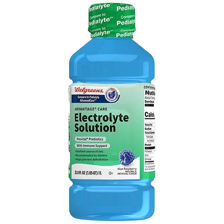 Walgreens Advantage Care Electrolyte Solution Blue Raspberry With Prevital Prebiotics