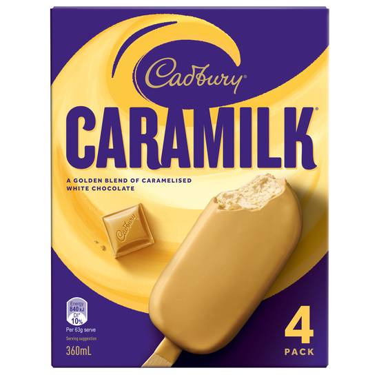 Cadbury Caramilk Ice Cream 4 pack 360ml