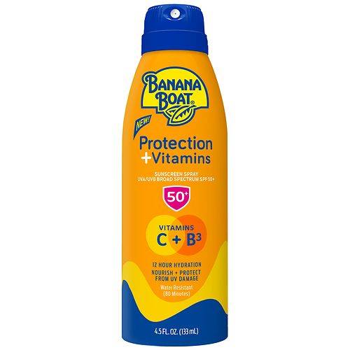 Banana Boat Protection + Vitamins Sunscreen Spray, SPF 50 - 4.5 fl oz