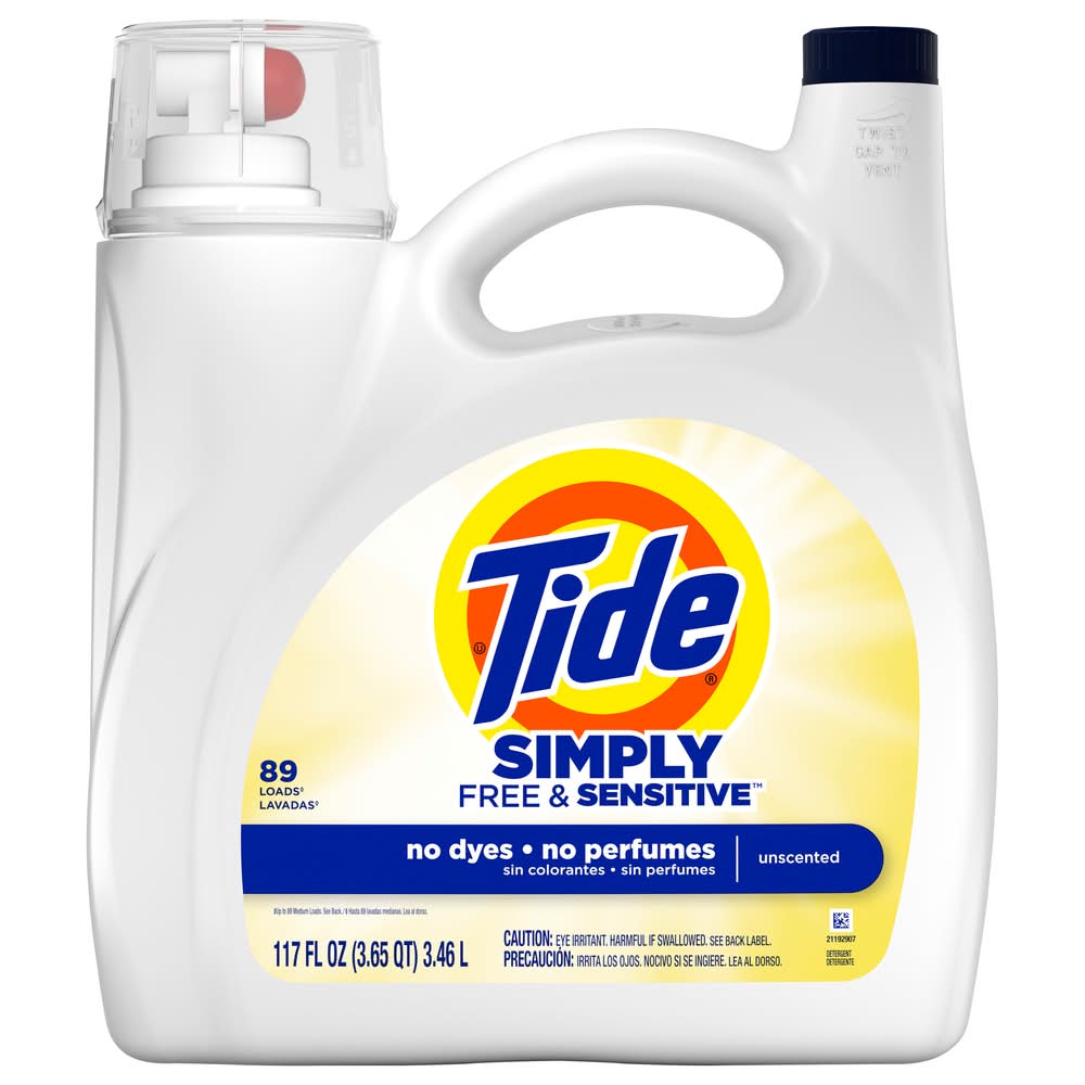 Tide Simply Free & Sensitive Liquid Laundry Detergent (117 fl oz)