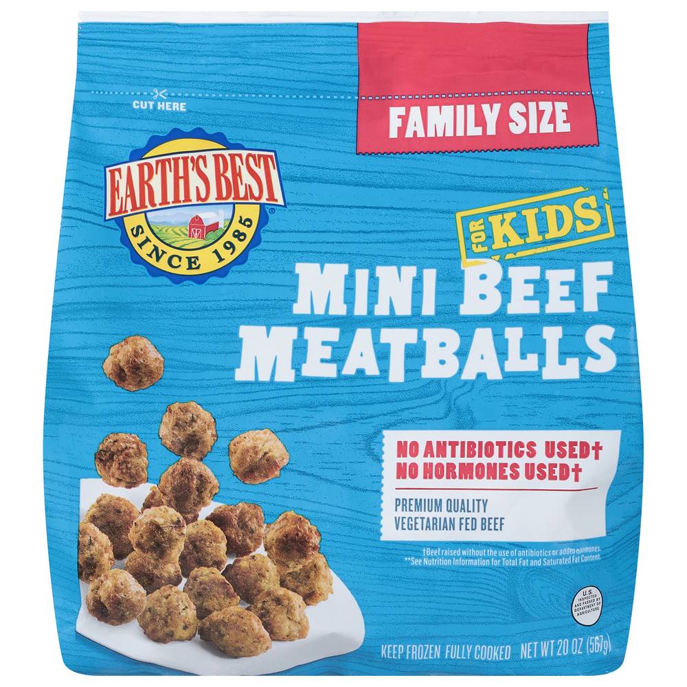 Earth's Best Family Size Mini For Kids Meatballs, Beef-Chicken (20 oz)