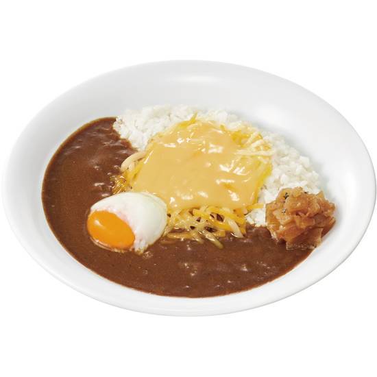 チーズおんた�まカレー Beef Stock & Pork Curry Rice w/ Soft-Boiled Egg & 3 Cheeses