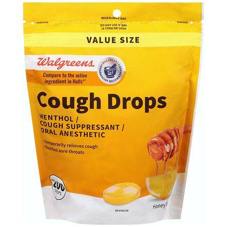 Walgreens Cough Drops Honey Lemon