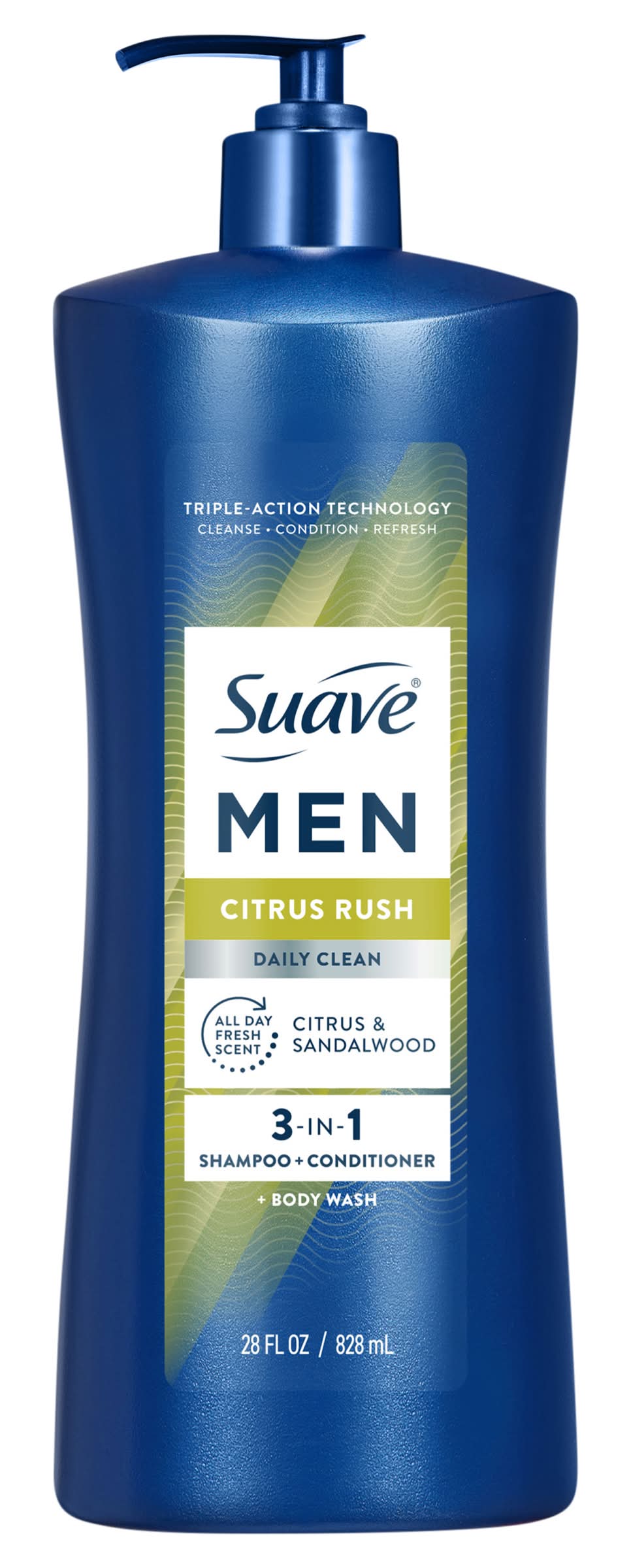 Suave 3 In 1 Shampoo Conditioner & Body Wash, Citrus Rush (28 fl oz)