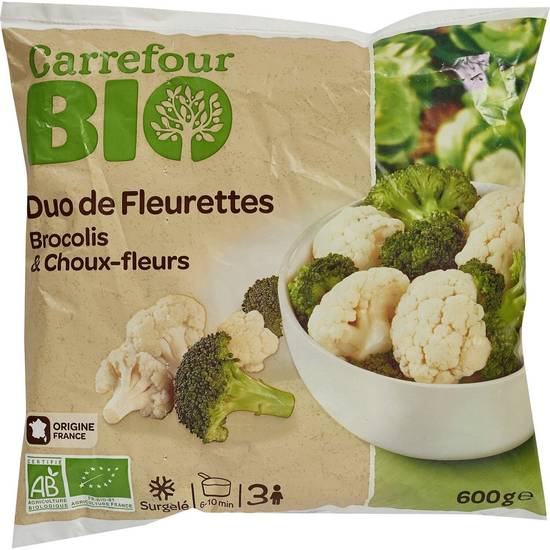 Carrefour Bio - Duo de fleurettes brocolis et choux fleurs