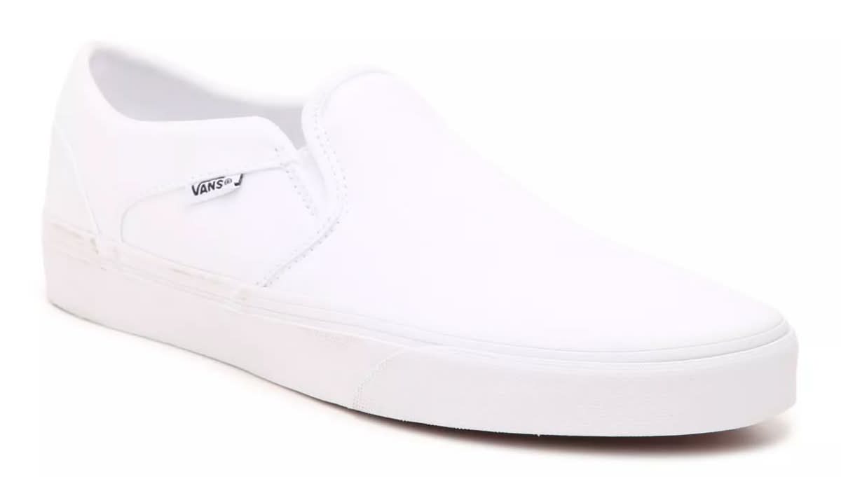 Vans Asher Slip-On Sneaker - Women's (White Medium - 8)