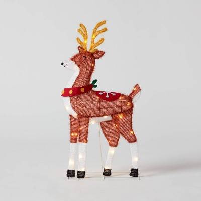 Wondershop Led Dewdrop Tinsel Reindeer Christmas Novelty Sculpture Light, 33"