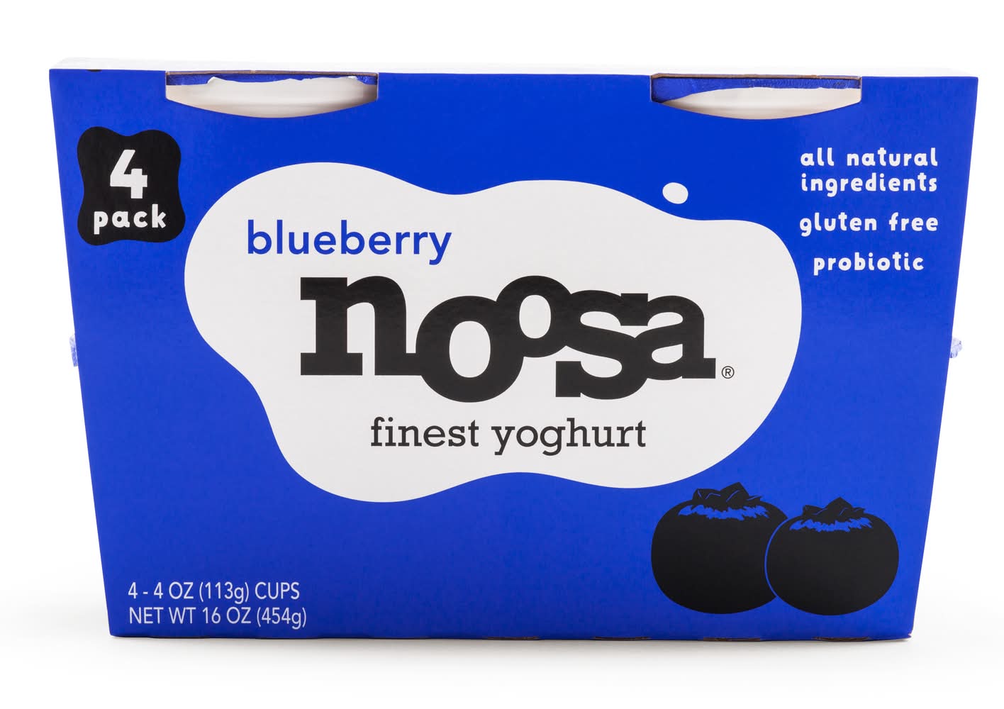 Noosa Gluten Free Finest Yoghurt, Blueberry (4 oz, 4 ct)