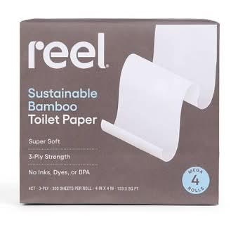 Reel Premium Tree-Free Toilet Paper, 3.94x3.94 in (4 ct)