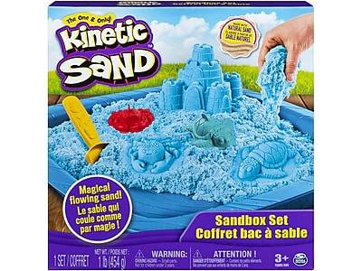 Spin Master Kinetic Sand Sandbox Set For Kids Age 3 and Up (3 ct) (blue-green-purple)