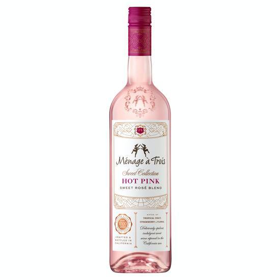 Menage a Trois Hot Pink Rose Wine (750ml bottle)