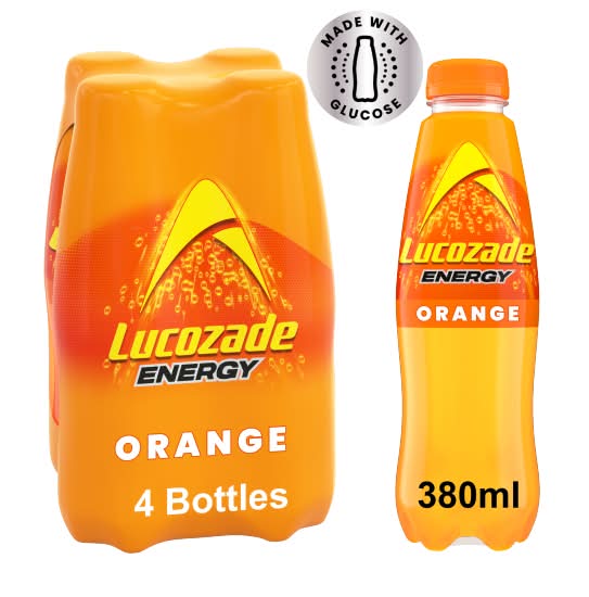 Lucozade Orange, Energy Drink (4 x 380ml)