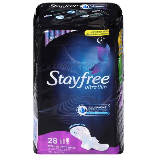 Stayfree Ultra Thin Overnight Pads With Wings (28 ct)