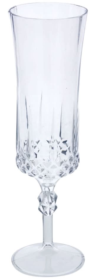 Set Of Two Brand Unbreakable Cut Crystal Champagne Glass Flutes