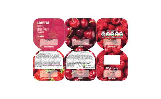 ASDA Low Fat Red Fruit Yogurts 6x125g