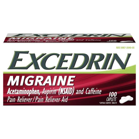 Excedrin Migraine Pain Reliever Aid Caplets (100 ct)