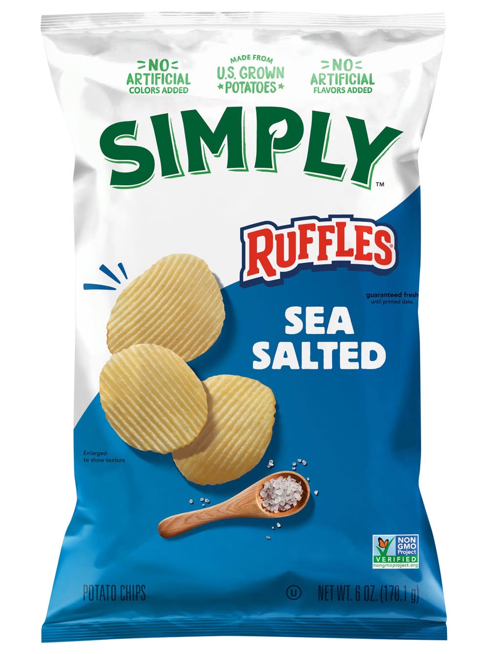 Simply Ruffles Potato Chips, Sea Salted (6 oz)
