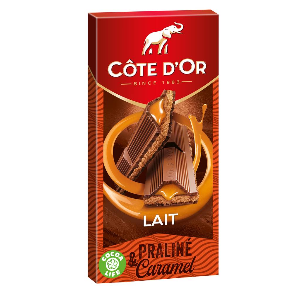 Côte d'Or - Chocolat au lait fourré praliné et caramel (200g)