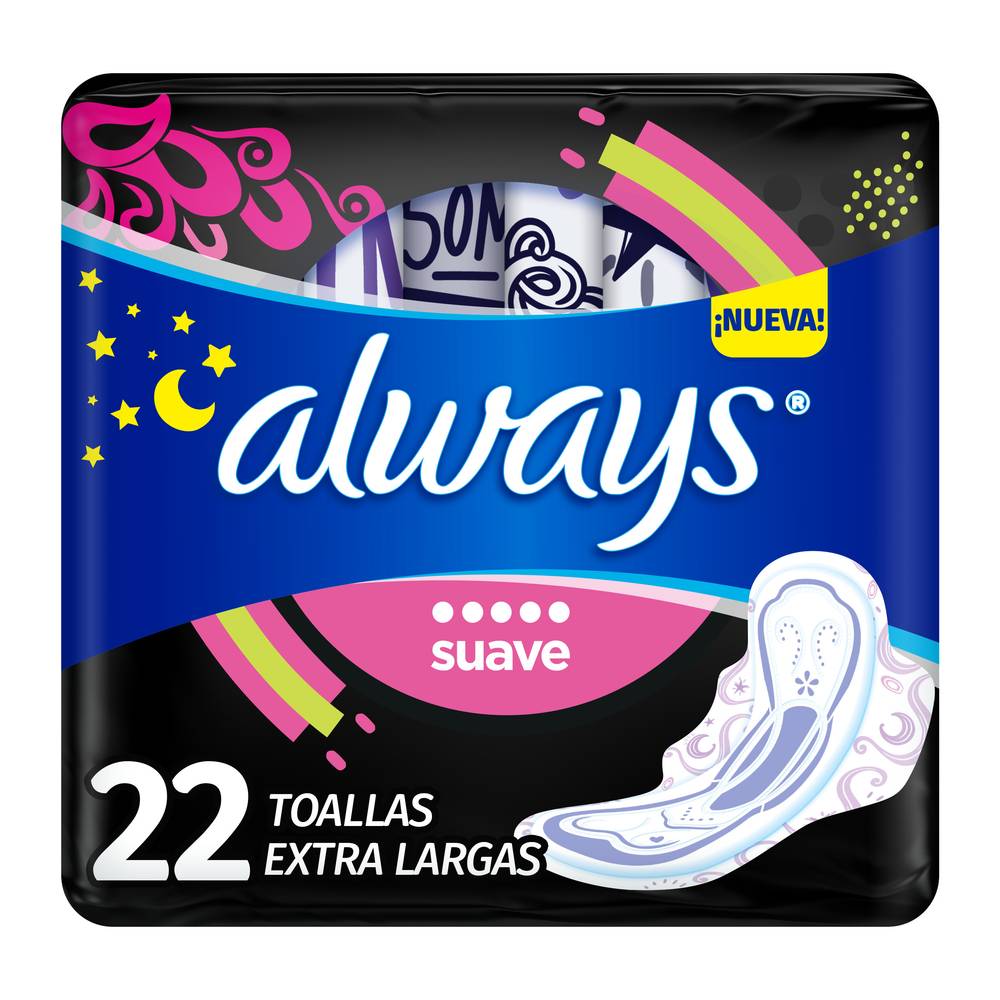 Always · Toallas extra largas nocturna (22 un)