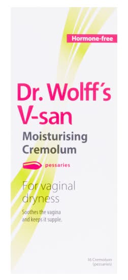 Dr. Wolff's V-san Moisturising Cremolum Pessaries For Vaginal Dryness (16 pack)