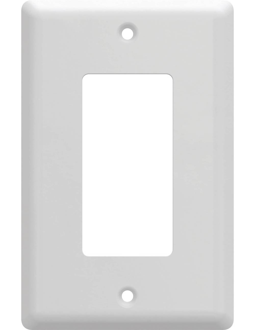 allen + roth Simple Square 1 -Gang Standard Size Pure White Steel Indoor Decorator Wall Plate | W45065-PW-CP