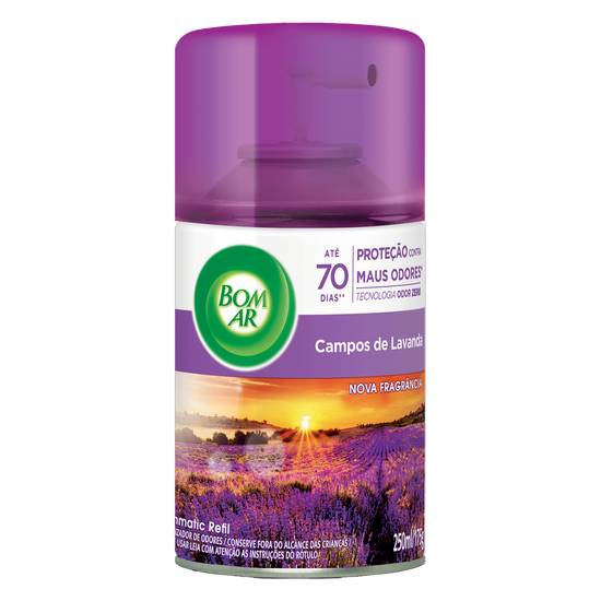 Bom Ar · Aromatizador de ambiente automático aerossol freshmatic campos de lavanda refil (250 ml)