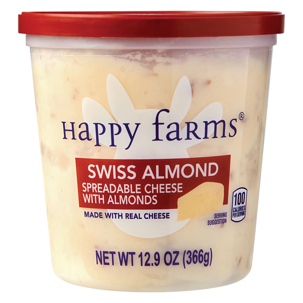 Happy Farms Swiss Almond Spreadable Cheese Cup (12.9 oz)