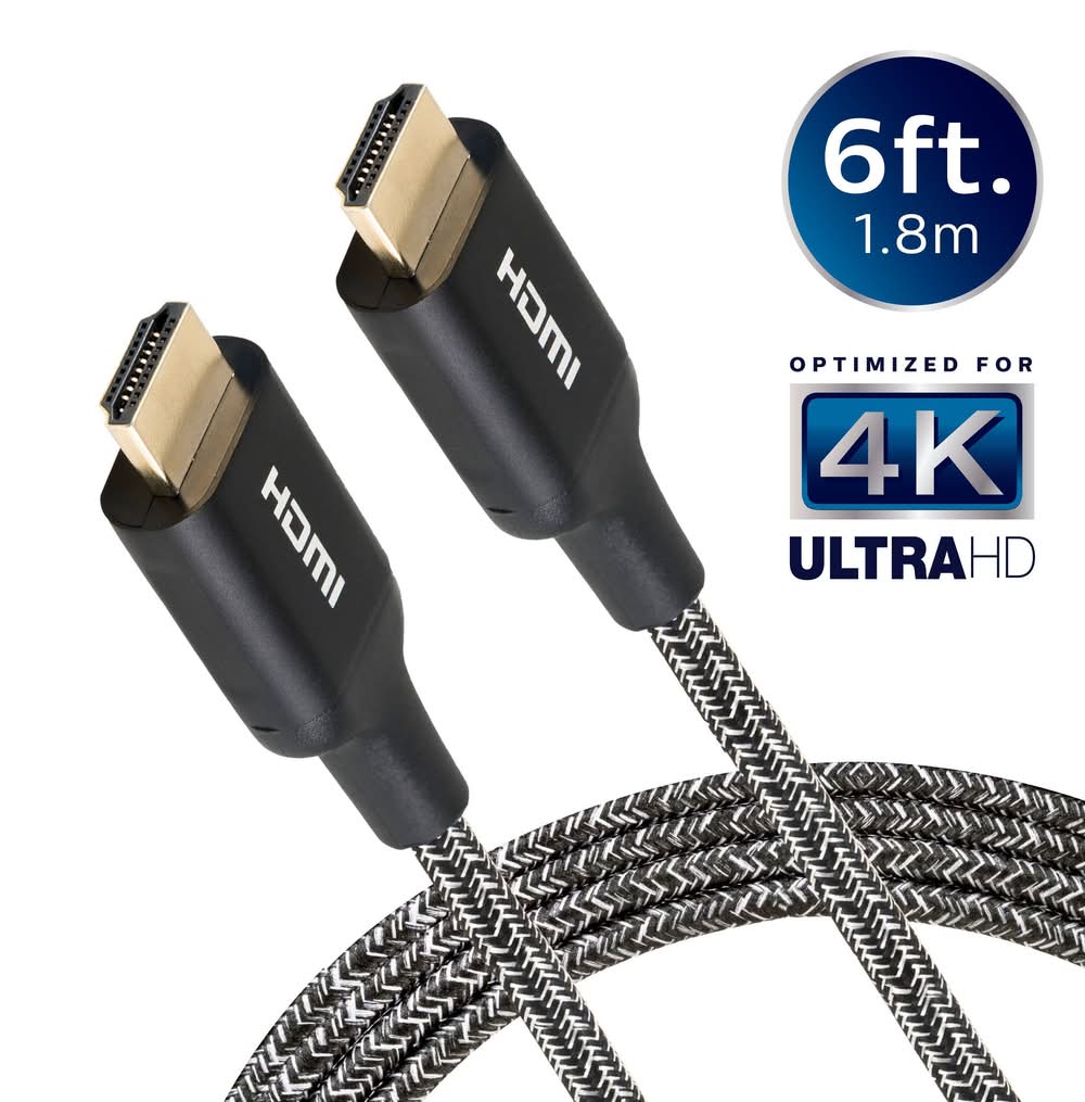 Philips Premium 4k Ultrahd High-Speed Hdmi Cable With Ethernet, 6 ft