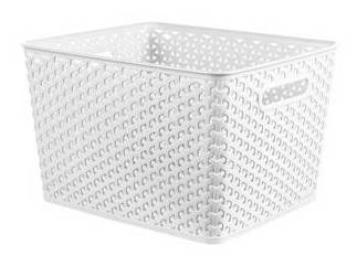 Brightroom Y-Weave Decorative Storage Basket, Large, White